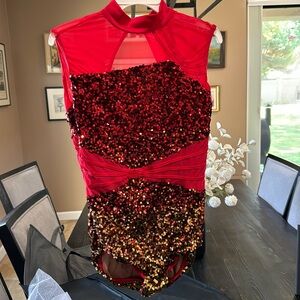 Red sequined dance costume- worn once